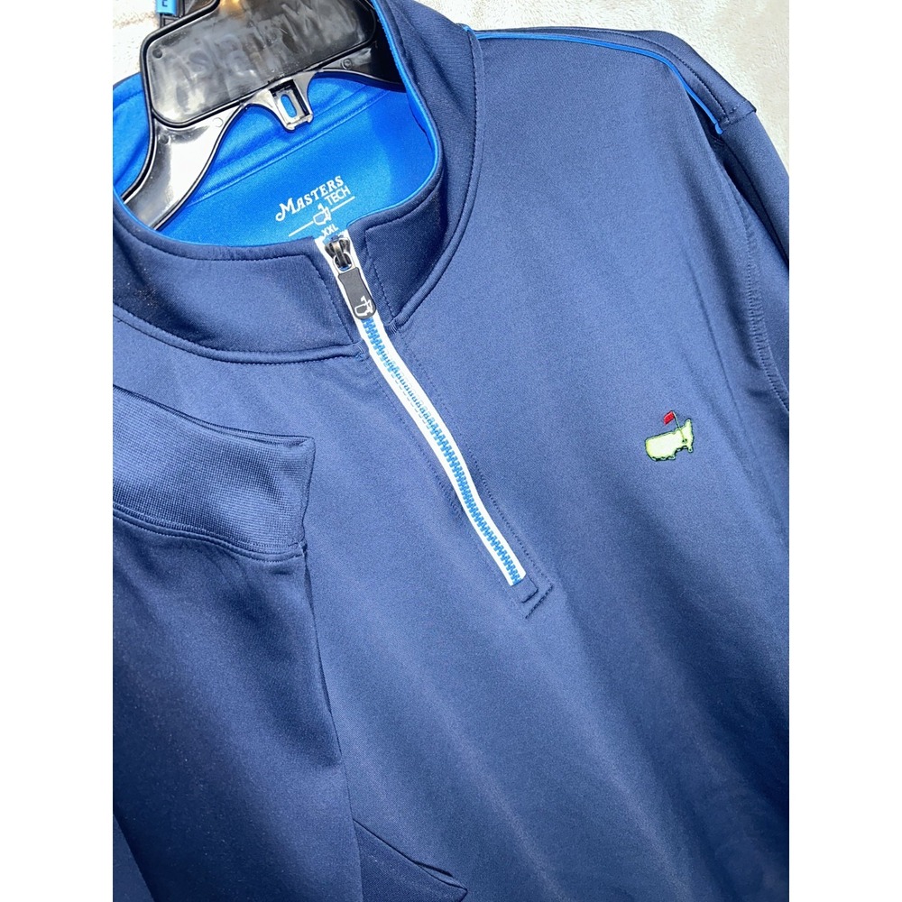Masters Tech Men's Navy BLUE Pullover Zip Augusta Nationals Golf XXL 2XL